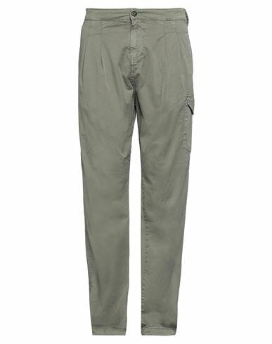 Displaj Man Pants Military green Cotton, Elastane Cover