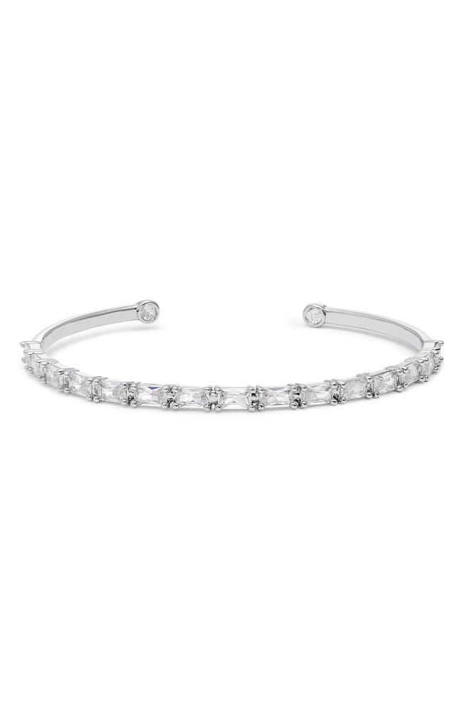 Nordstrom Cubic Zirconia Cuff Bracelet in Clear- Rhodium Cover