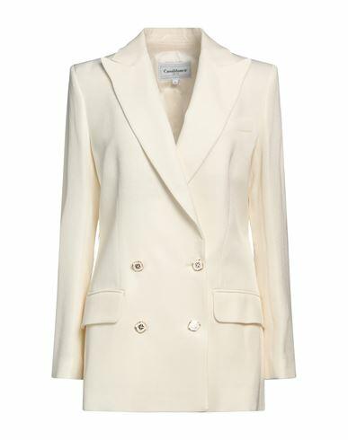 Casablanca Woman Blazer White Viscose, Silk Cover