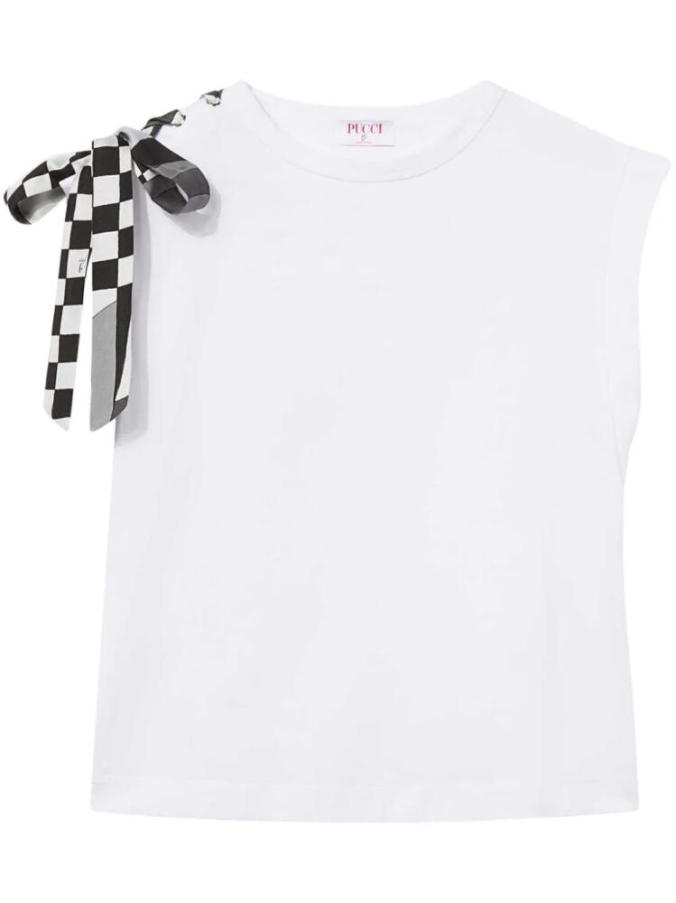 PUCCI check-ribbon cotton T-shirt - White Cover