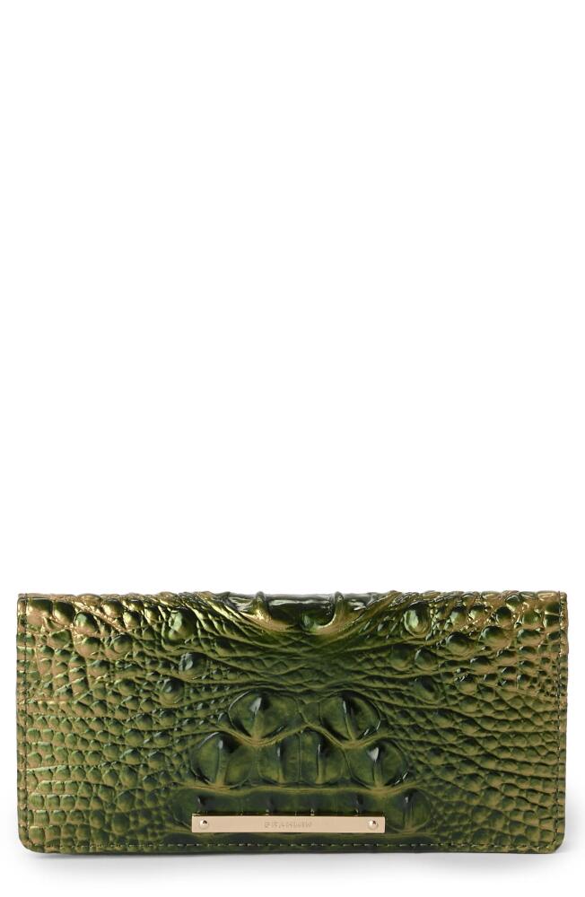 Brahmin Ady Croc Embossed Leather Continental Wallet in Matcha Green Cover