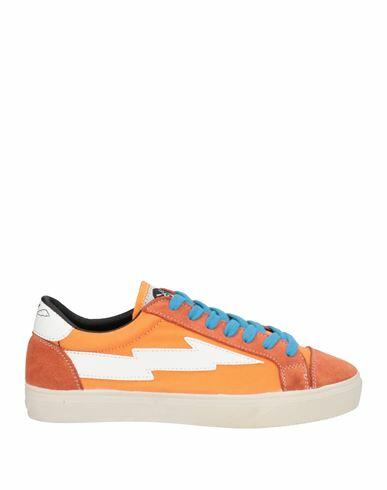 Sanyako Woman Sneakers Orange Soft Leather, Textile fibers Cover