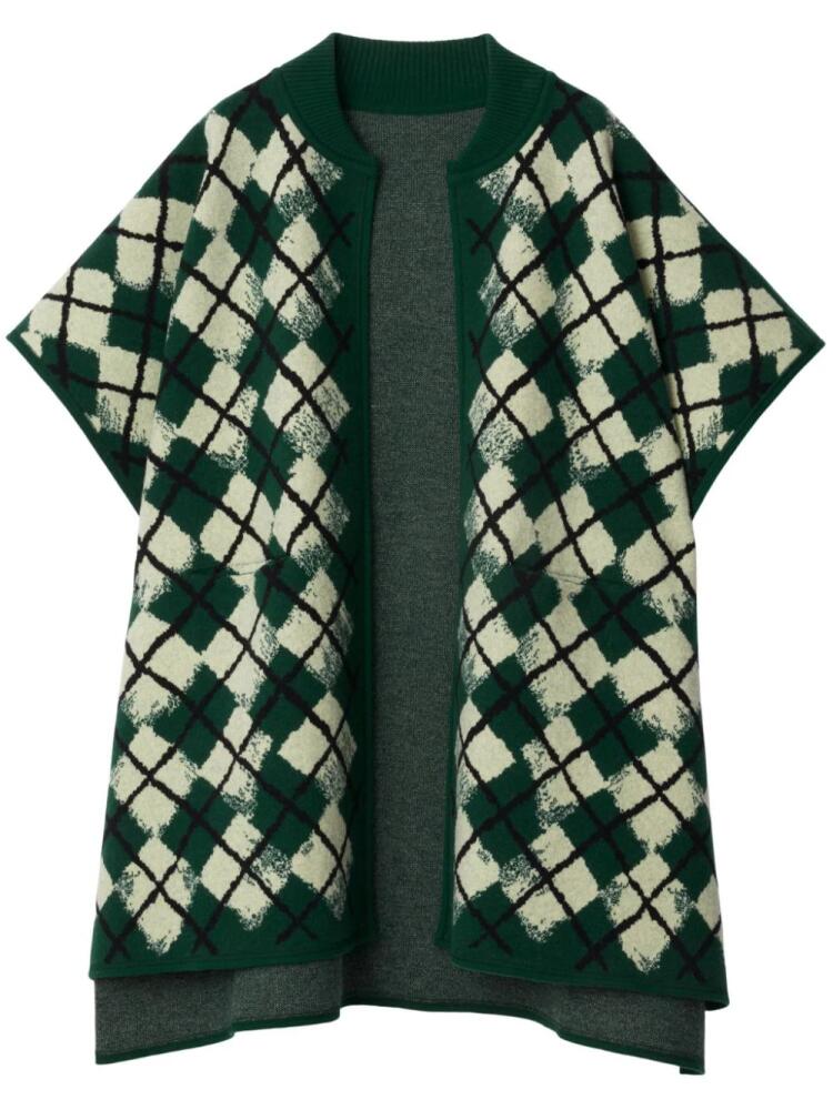 Burberry argyle wool-blend cape - Green Cover