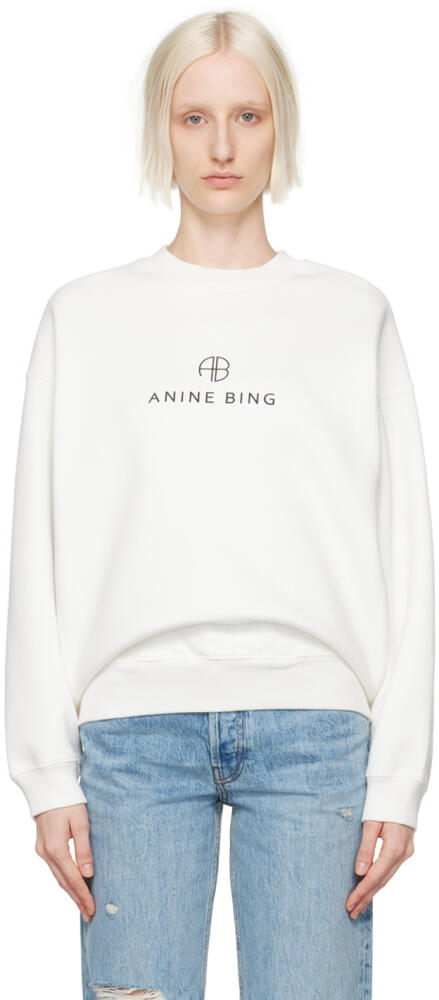 ANINE BING White Jaci Sweatshirt Cover