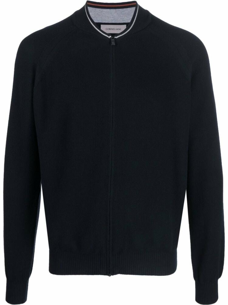 Corneliani crew-neck zip-up jumper - Blue Cover