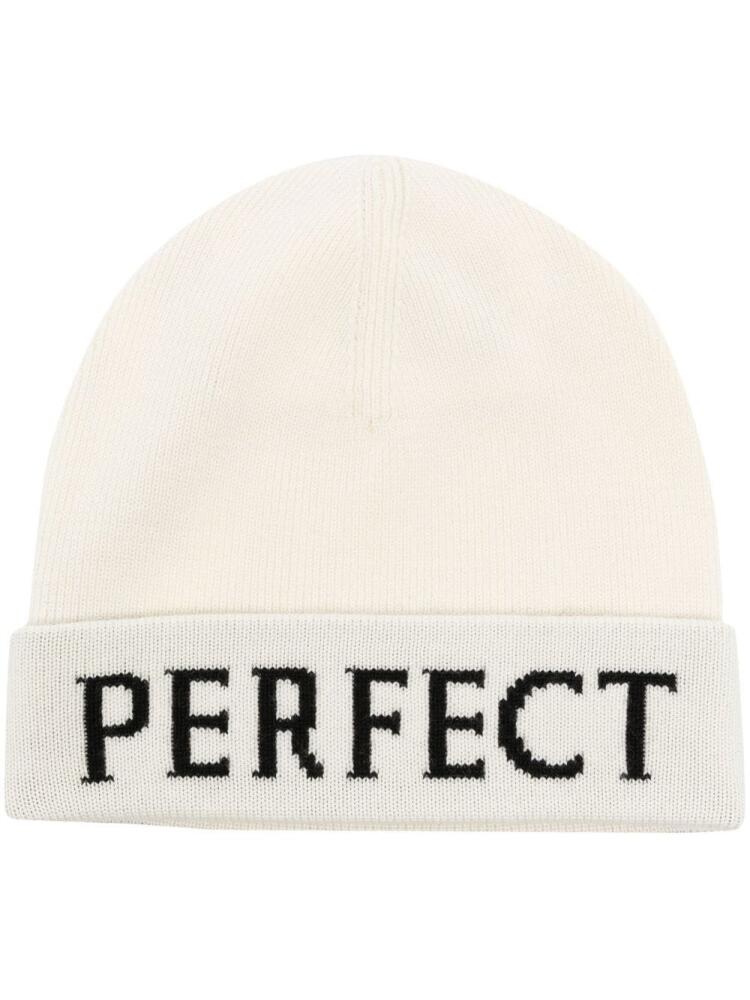 Perfect Moment PM LOGO BEANIE - White Cover