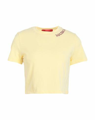 Max & co. Woman T-shirt Light yellow Cotton, Elastane Cover