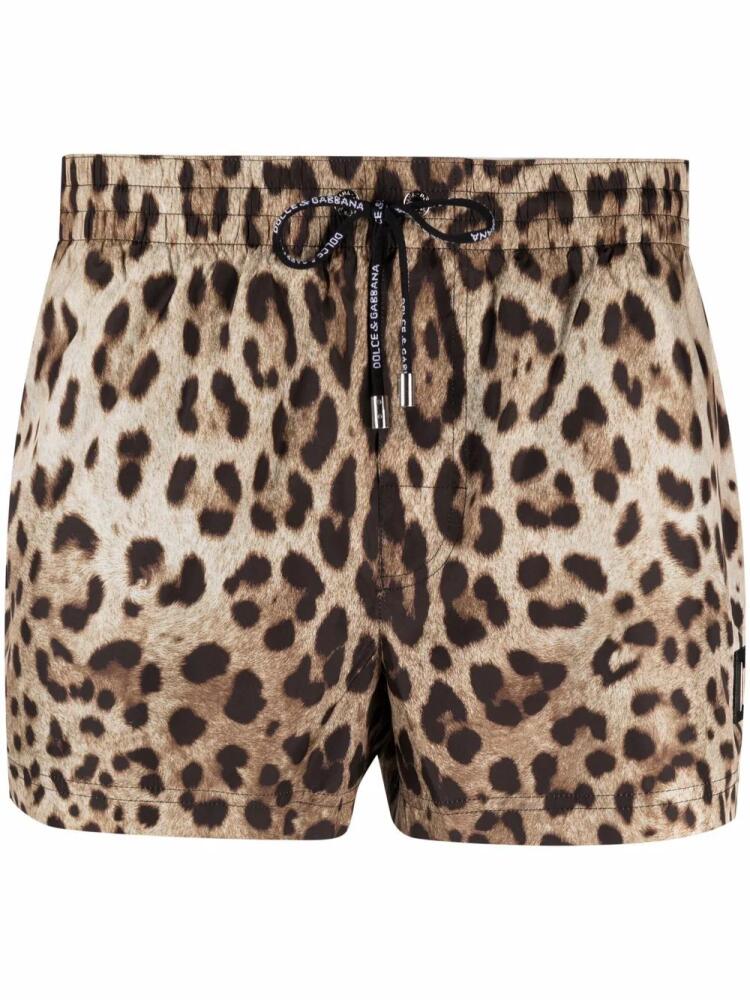 Dolce & Gabbana leopard-print swim shorts - Neutrals Cover