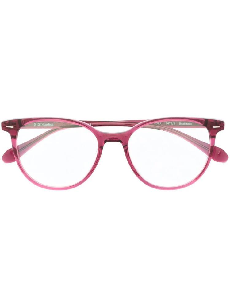 GIGI STUDIOS Dora round-frame glasses - Pink Cover