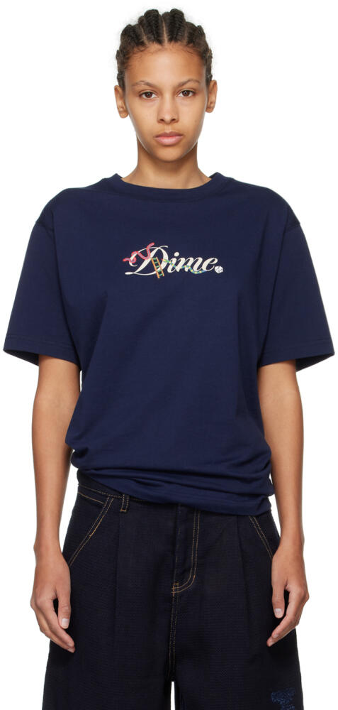 Dime Navy Cursive Snake T-Shirt Cover