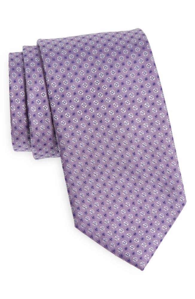 David Donahue Geometric Silk Tie in Lilac Cover