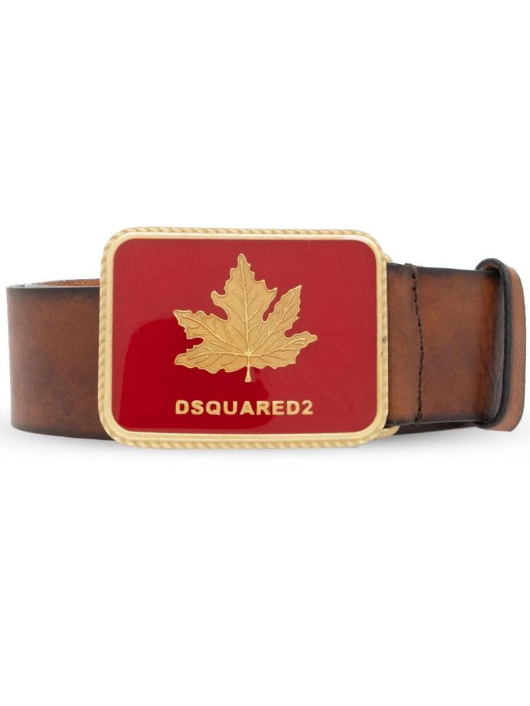 DSQUARED2 logo-buckle leather belt - Brown Cover