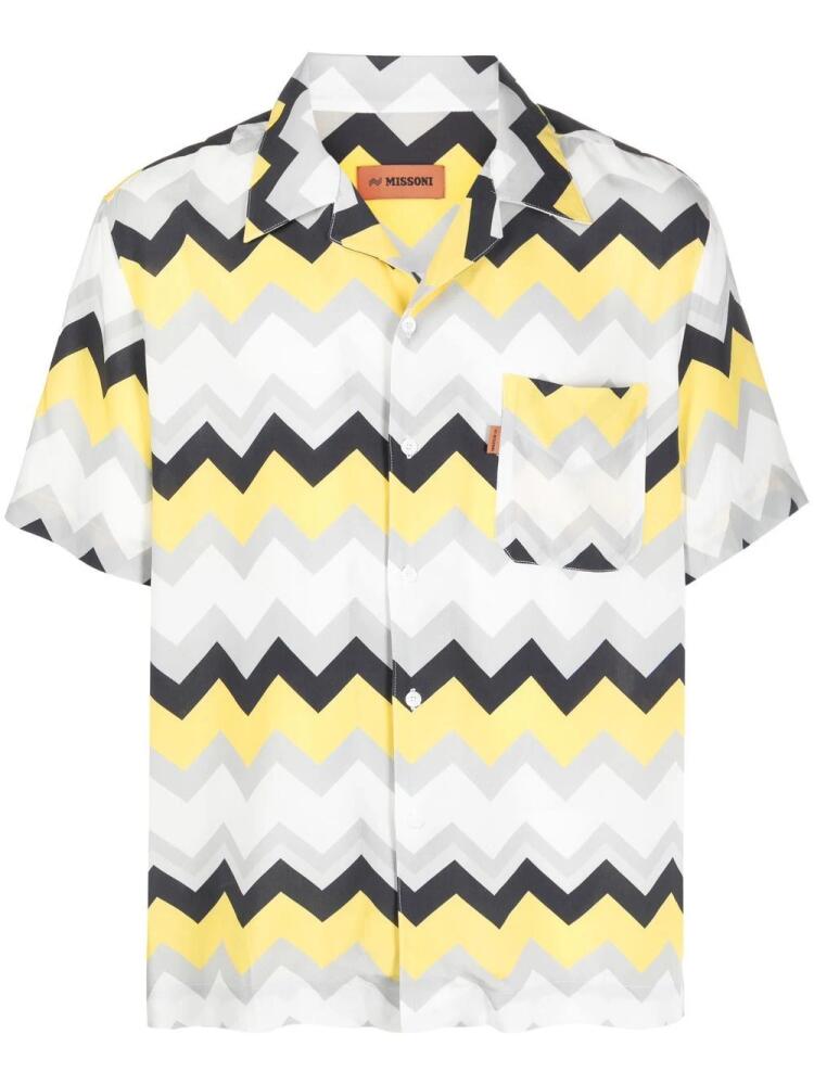 Missoni chevron-print short-sleeve shirt - Grey Cover