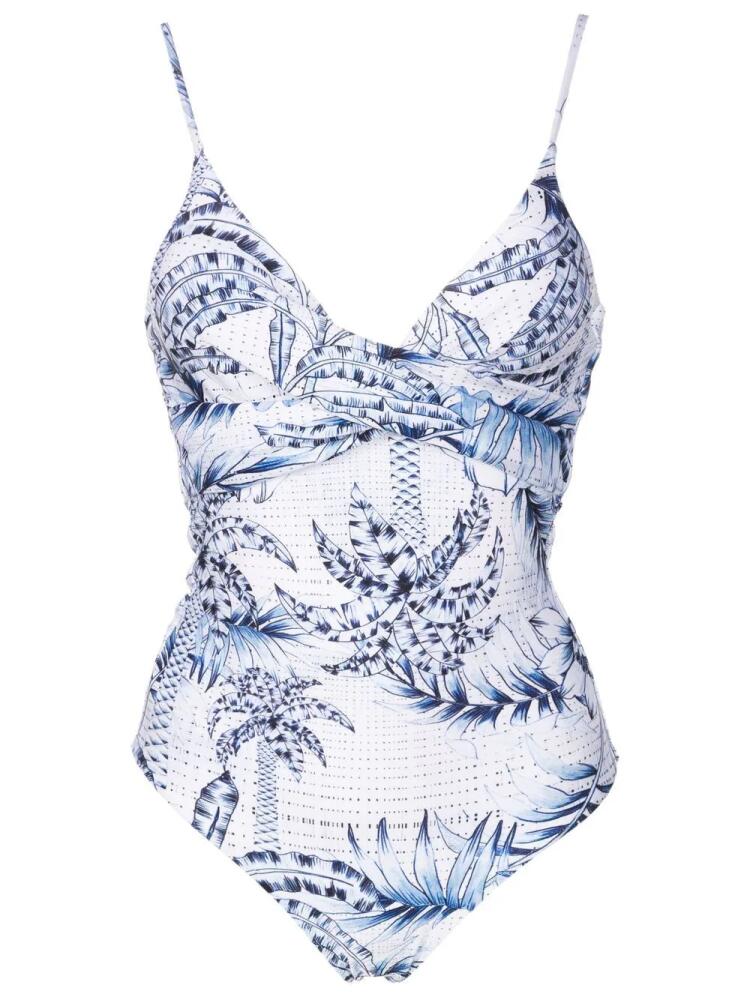 Lygia & Nanny palm-tree print swimsuit - Blue Cover