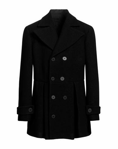 Trussardi Man Coat Black Virgin Wool, Viscose Cover