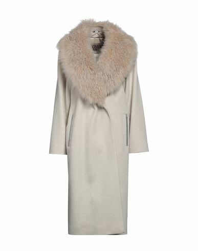 Cinzia Rocca Woman Coat Beige Virgin Wool, Goat skin Cover