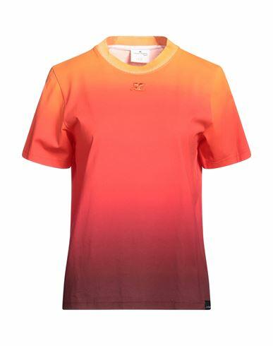 Courreges Woman T-shirt Orange Cotton Cover