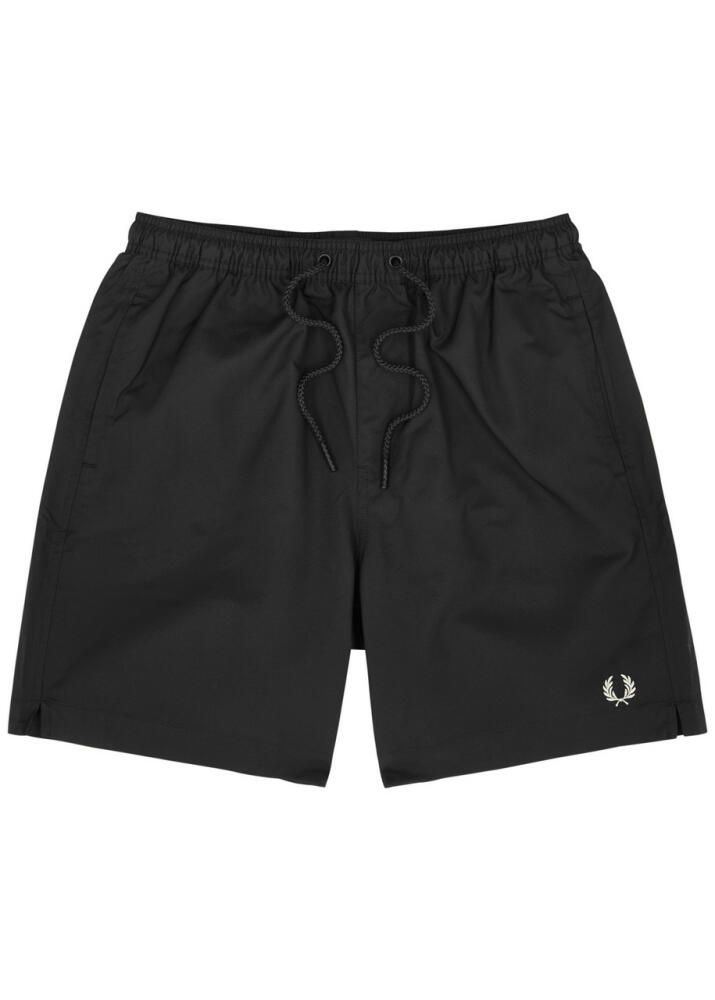 Fred Perry Logo-embroidered Shell Swim Shorts - Black Cover