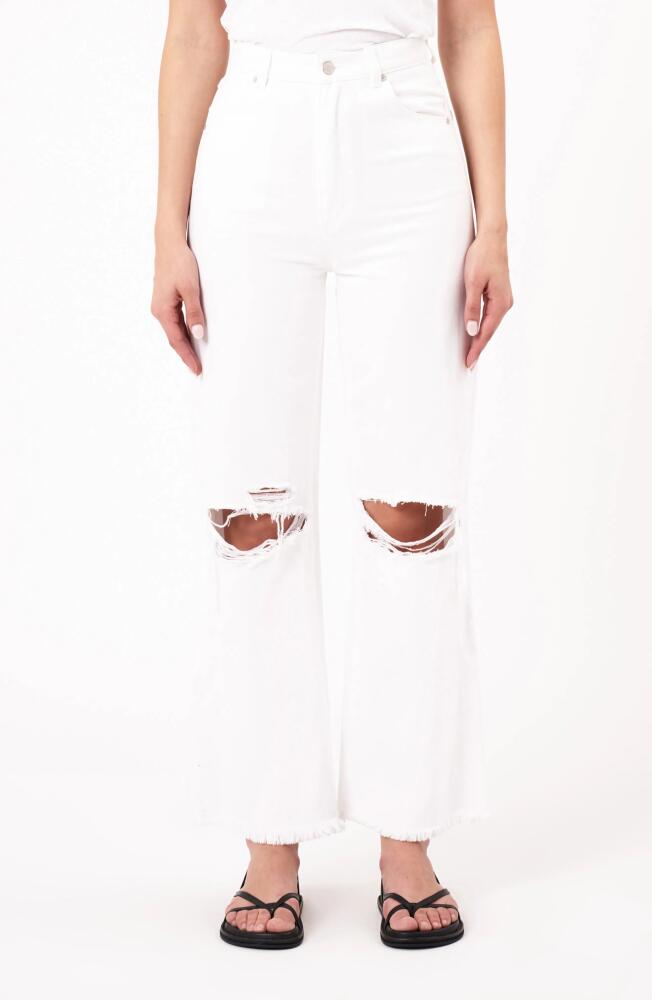 Rolla's Heidi Relaxed High Waist Ripped Ankle Jeans in Vintage White Cover