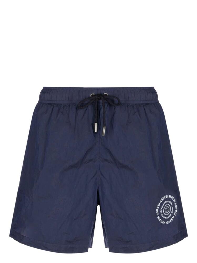 ASPESI logo-print swim shorts - Blue Cover