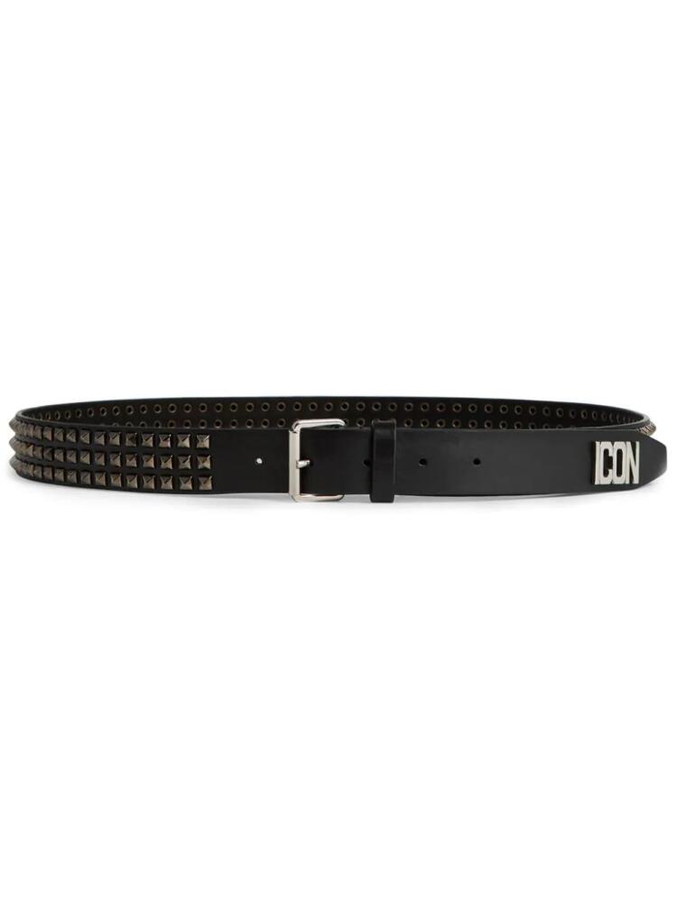 DSQUARED2 Be Icon Plaque studded belt - Black Cover