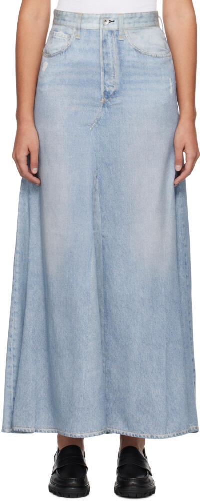 rag & bone Blue Liquid Miramar Midi Skirt Cover