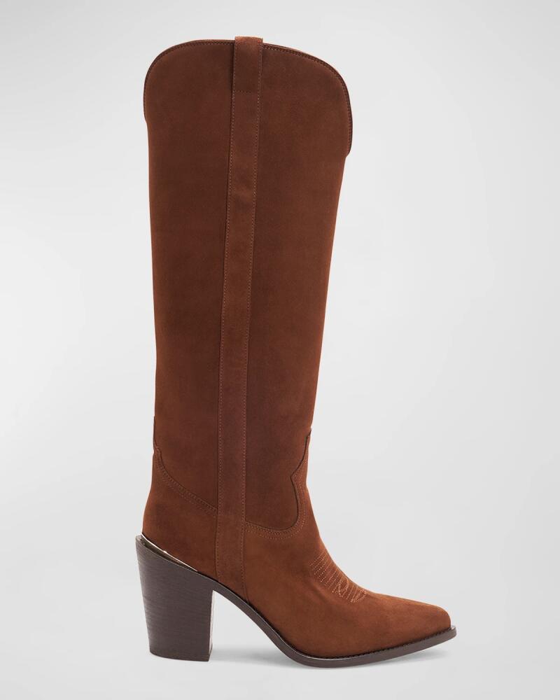 Partlow Leigh Anne Suede Western Knee Boots Cover