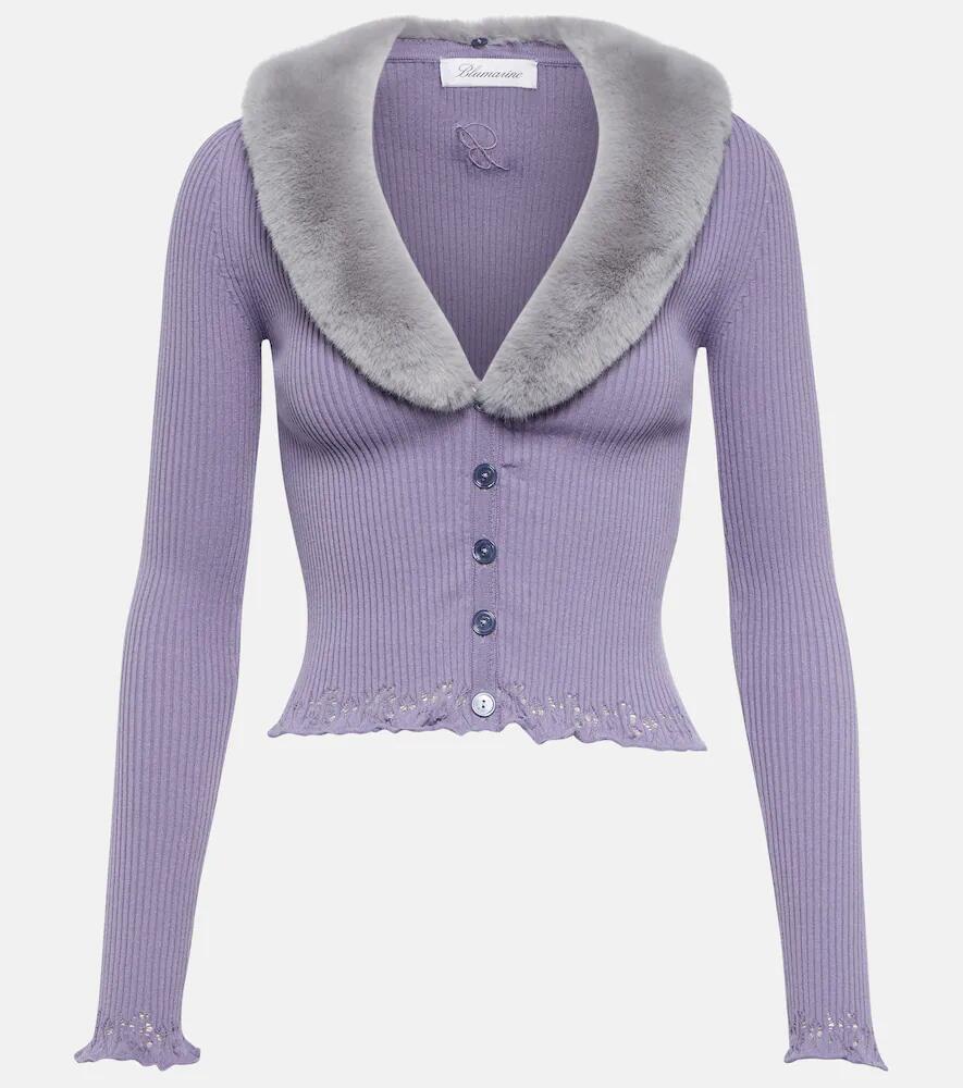 Blumarine Faux fur-trimmed cardigan Cover