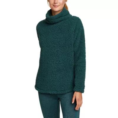 Eddie Bauer Women's Campfire Plush Pullover Shirttail Funnel Neck Cover