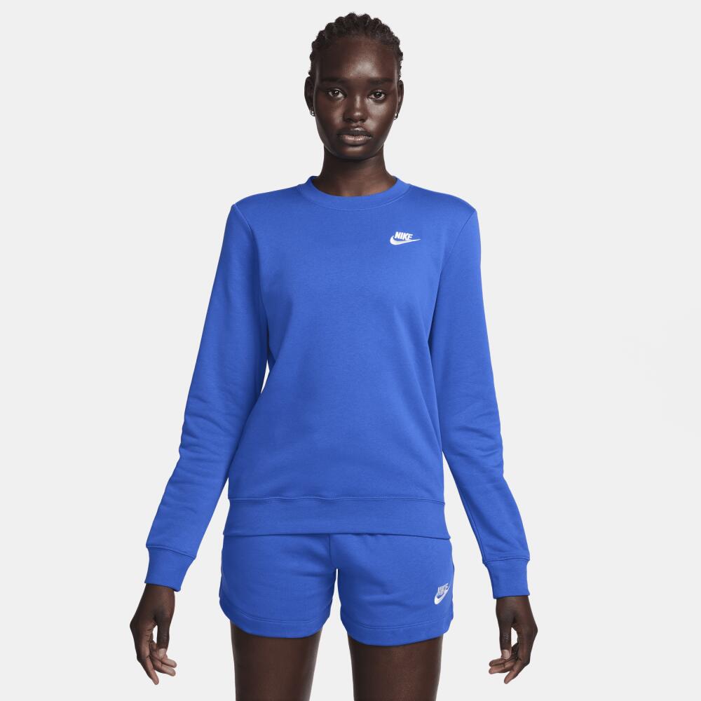 Women's Nike Sportswear Club Fleece Crew-Neck Sweatshirt in Blue Cover