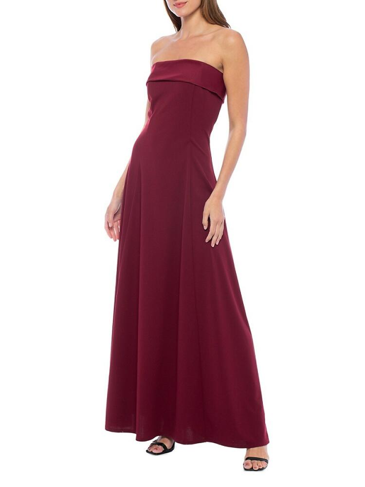 Marina Women's Scuba Sleeveless A Line Gown - Wine Cover