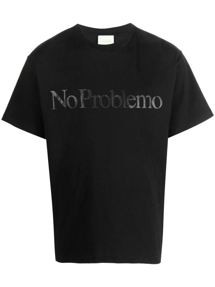 Aries No Problemo slogan-print T-shirt - Black Cover