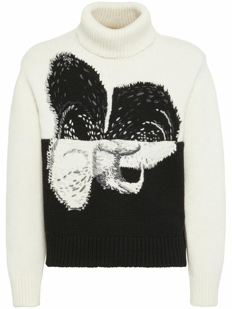 Alexander McQueen spliced orchid jumper - White Cover