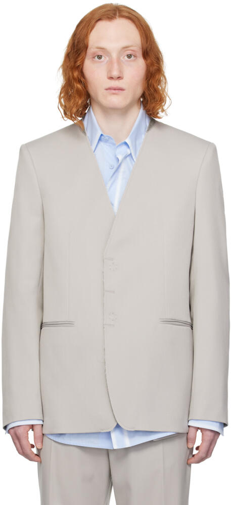 MM6 Maison Margiela Gray Single-Breasted Blazer Cover