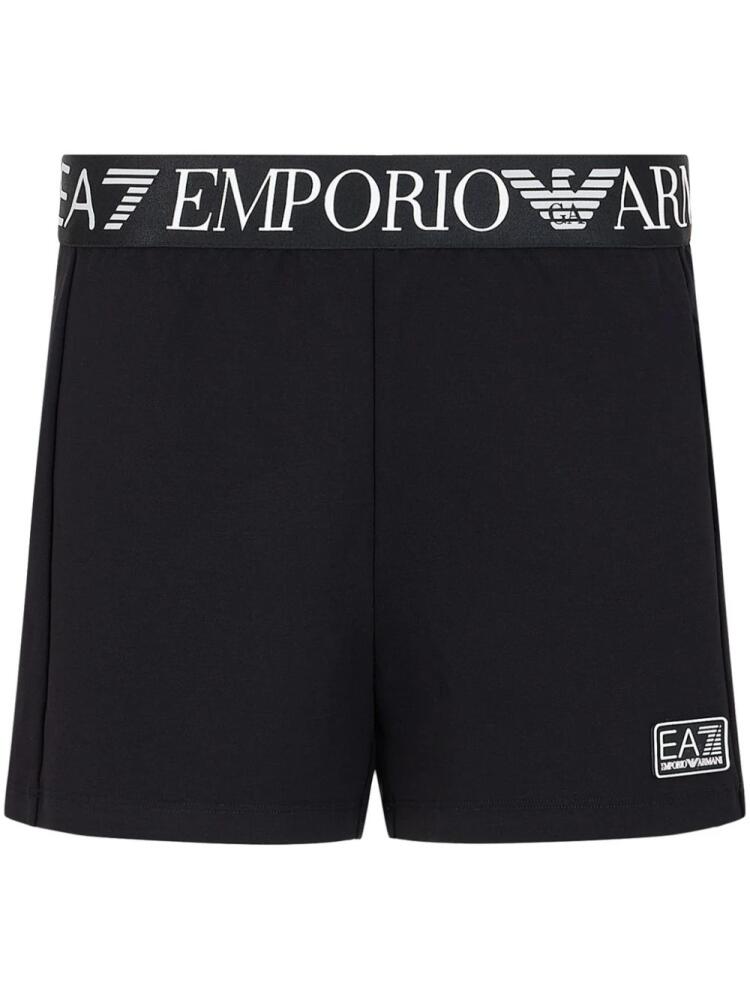 Ea7 Emporio Armani logo-waist track shorts - Black Cover