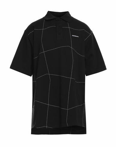 Ader Error Man Polo shirt Black Cotton, Polyester Cover