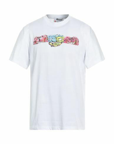 Msgm Man T-shirt White Cotton Cover