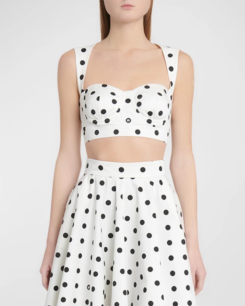 Dolce & Gabbana Polka-Dot Bustier Top with Open Back Cover