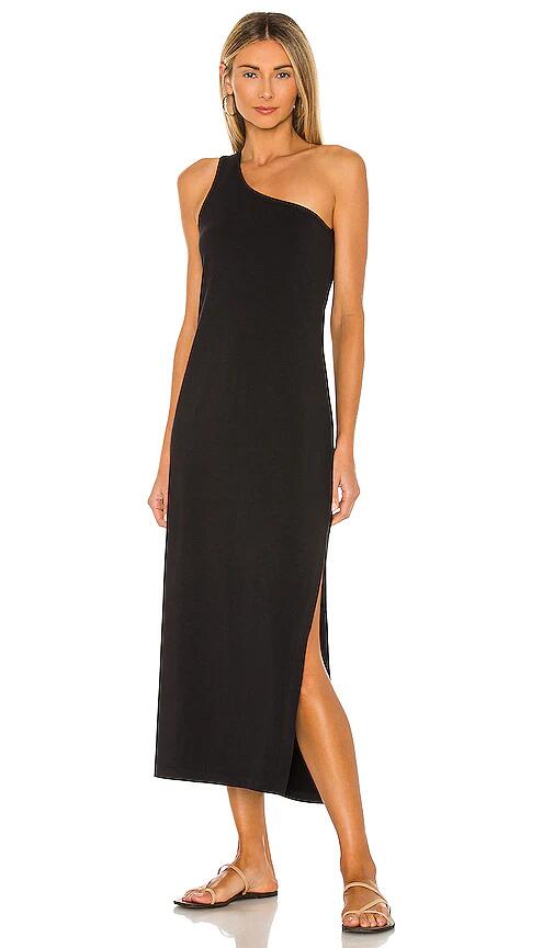 Seafolly One Shoulder Jersey Midi Dress in Black Cover