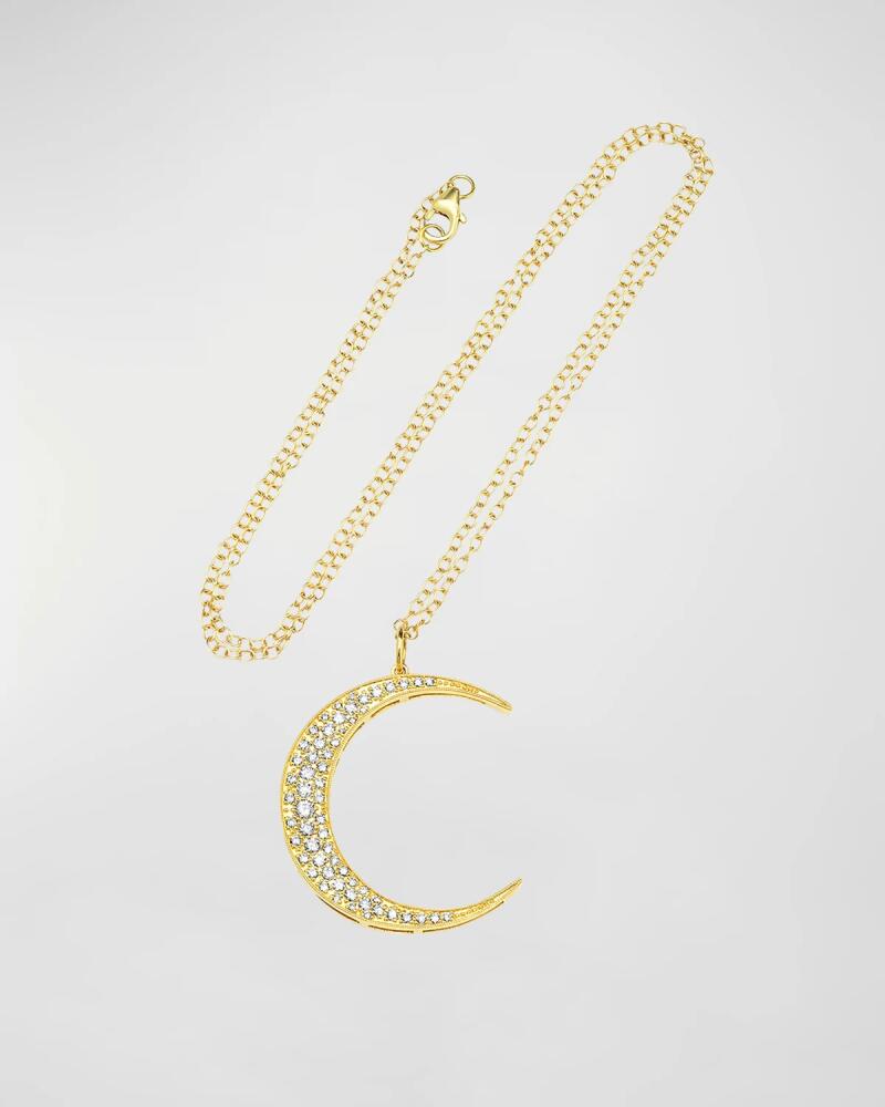 Andrea Fohrman 18k Gold Diamond Crescent Moon Necklace Cover