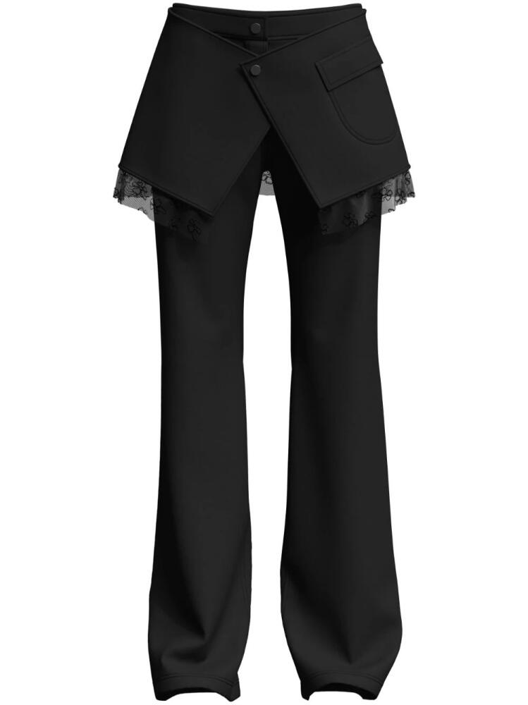 Margherita MACCAPANI layered flared trousers - Black Cover