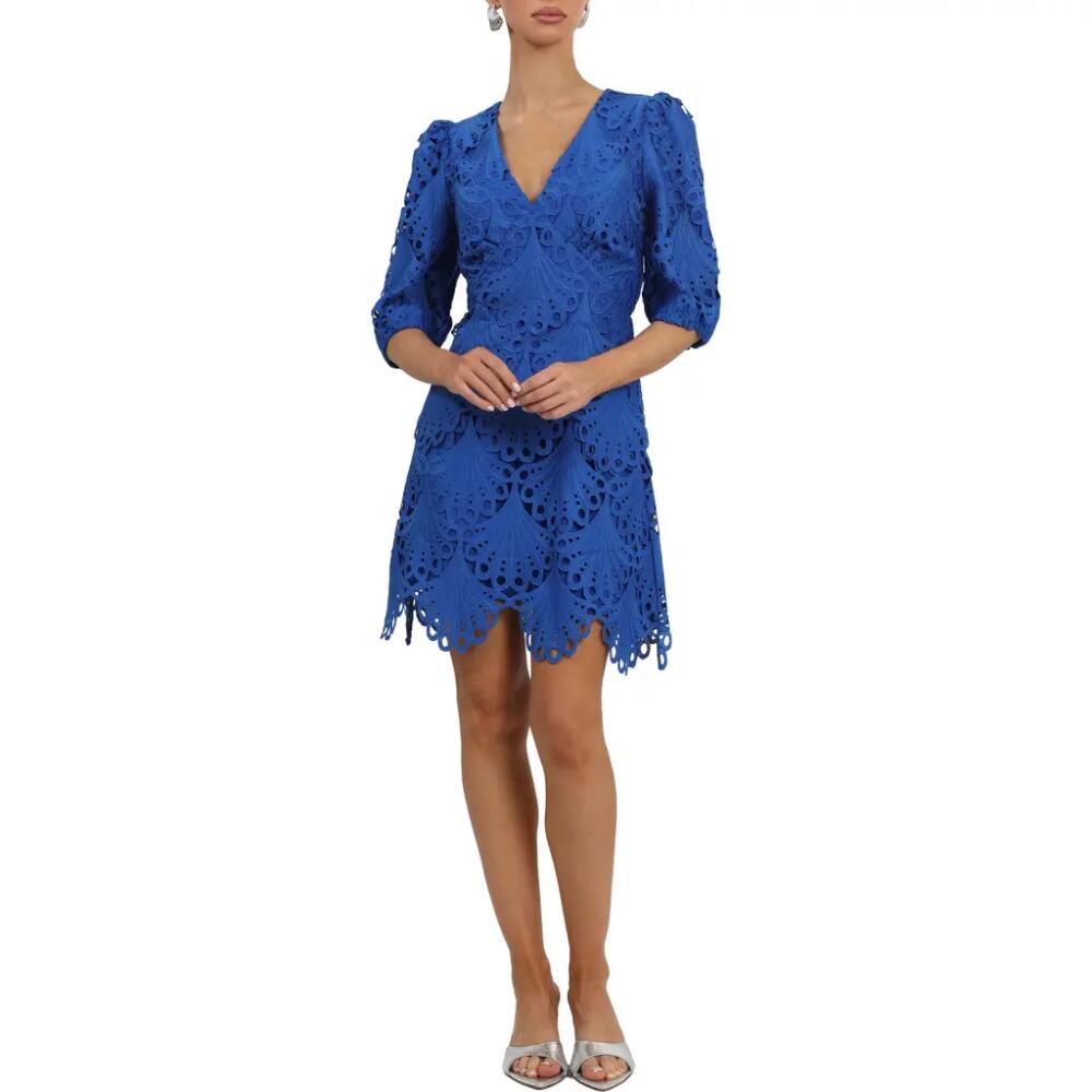 Adelyn Rae Harper Lace Minidress in Blue Cover