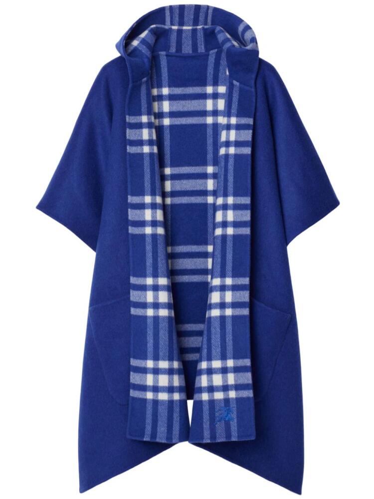 Burberry Vintage Check reversible cashmere cape - Blue Cover