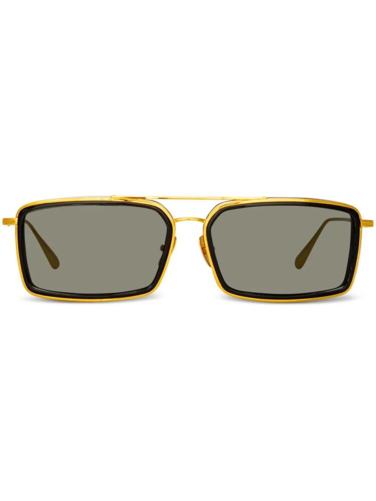 Linda Farrow square-frame sunglasses - Gold Cover