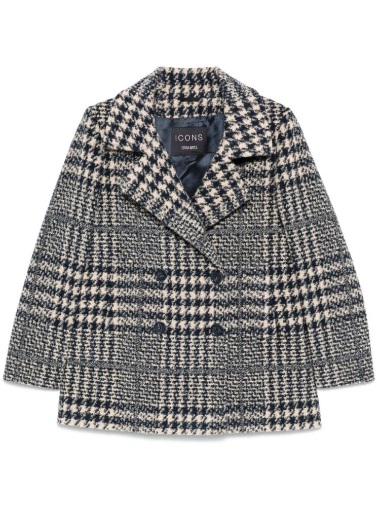 Cinzia Rocca houndstooth-pattern coat - Blue Cover