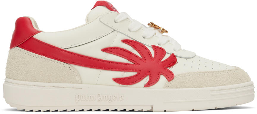 Palm Angels White & Red Palm Beach University Sneakers Cover