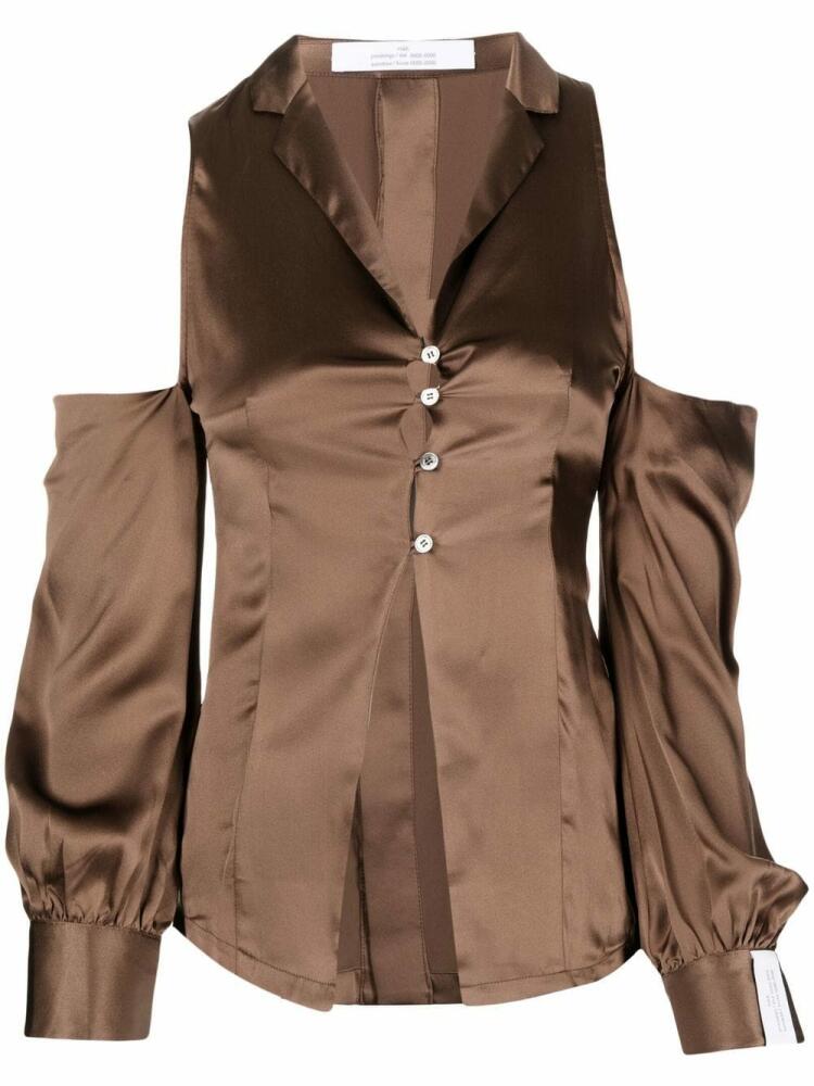 Rokh cut out shoulder blouse - Brown Cover