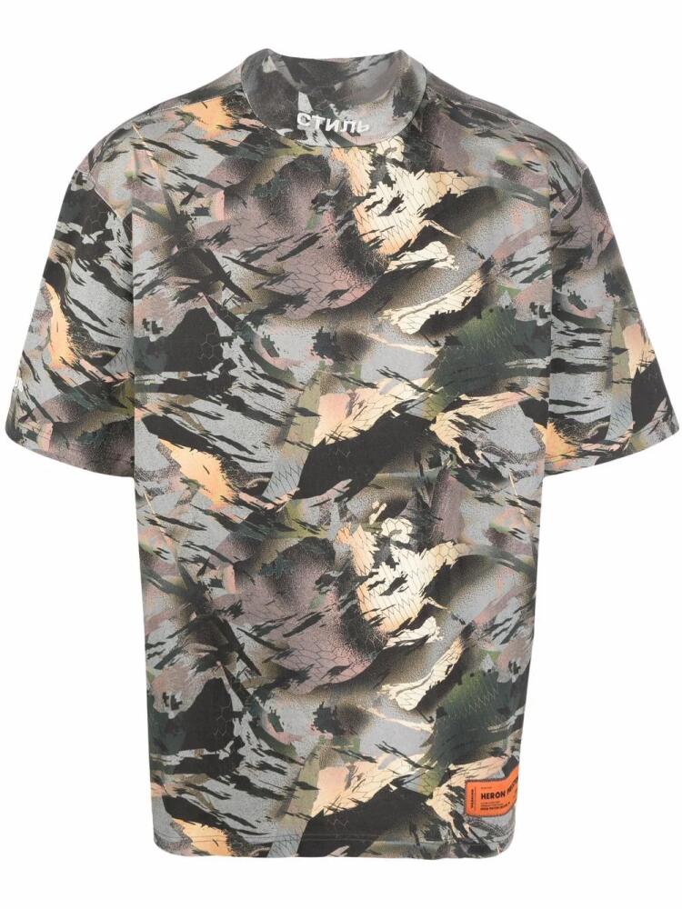 Heron Preston camouflage mock-neck T-shirt - Green Cover