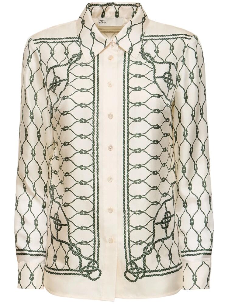 TORY BURCH Printed Silk Twill Shirt Cover