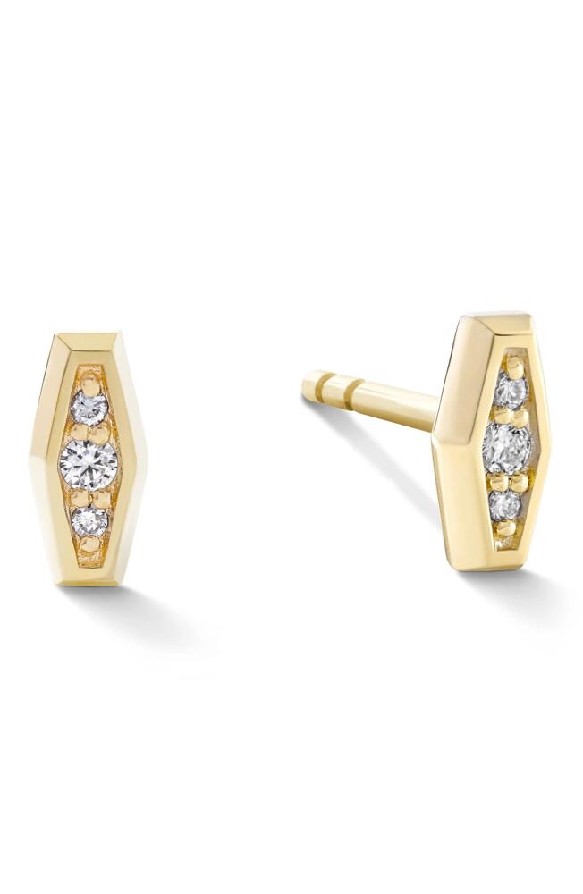 Cast The Deco Stud Earrings in 14K Yellow Gold Cover